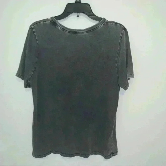 Sundance Gray Black Space Dye Distressed Cotton Relaxed Fit Tee Shirt Large - Picture 3 of 9
